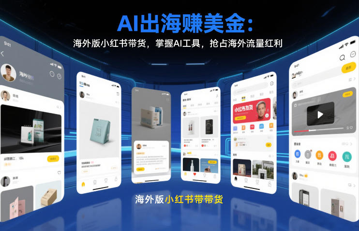 AI出海賺美金：海外版小红书带货，掌握AI工具，抢占海外流量红利(更新2026)-DE云网创