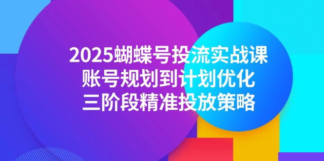 （14987期）2025蝴蝶号投流实战课，账号规划到计划优化，三阶段精准投放策略-DE云网创
