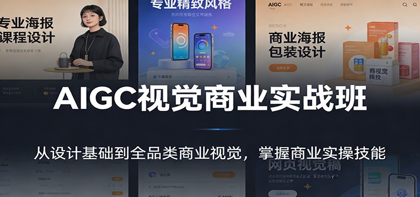 AIGC视觉商业实战班:从设计基础到全品类商业视觉,掌握商业实操技能-DE云网创