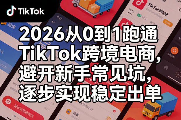 2026从0到1跑通TikTok跨境电商，避开新手常见坑，逐步实现稳定出单-DE云网创