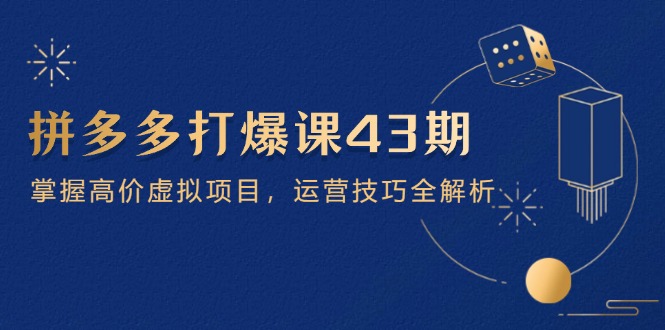 （14546期）拼多多打爆课第 43 期，掌握高价虚拟项目，运营技巧全解析（15节）-DE云网创