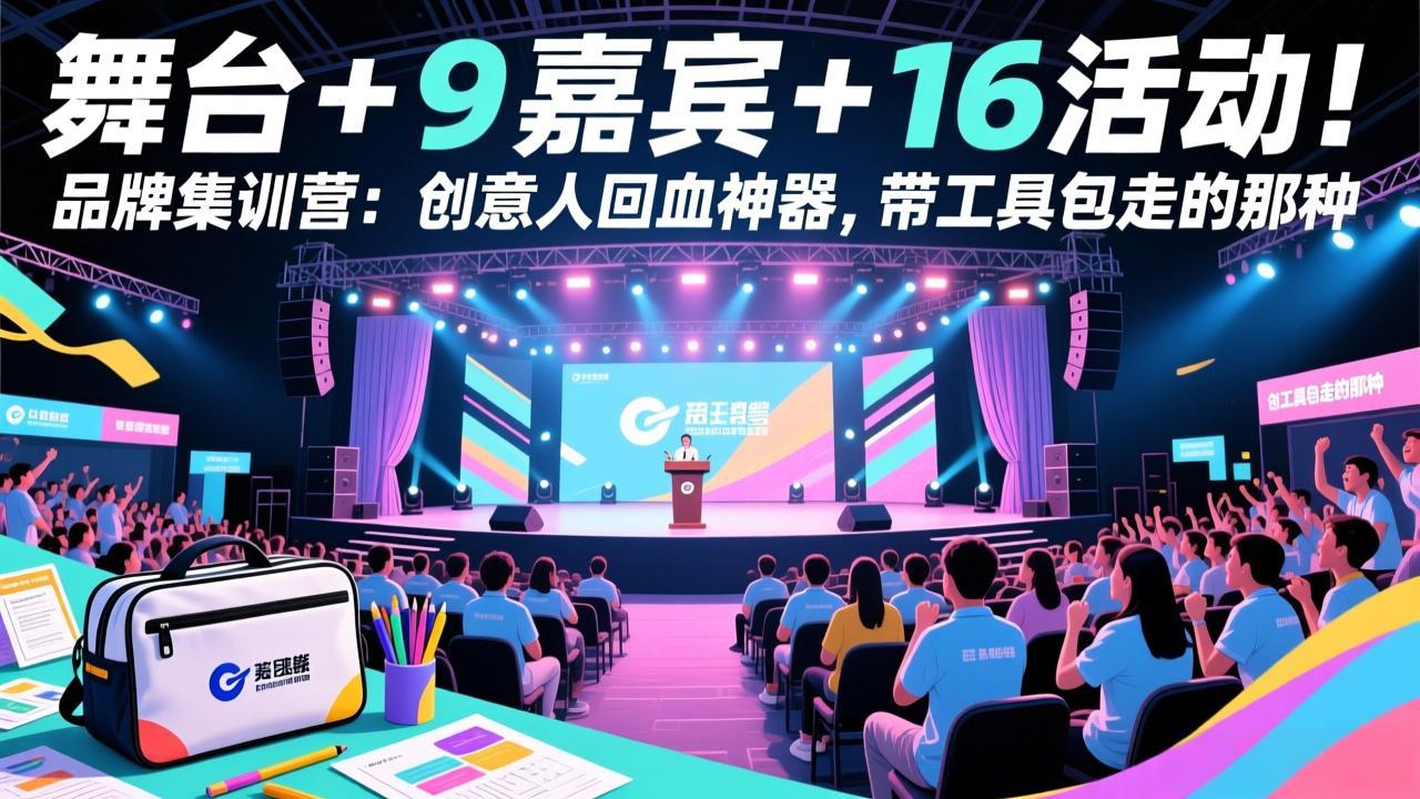 舞台 + 9 嘉宾 + 16 活动!品牌集训营:创意人回血神器,带工具包走的那种插图 舞台 + 9 嘉宾 + 16 活动!品牌集训营:创意人回血神器,带工具包走的那种插图