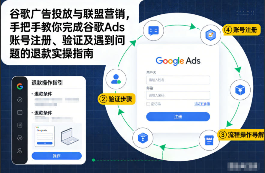 谷歌广告投放与联盟营销，手把手教你完成谷歌Ads账号注册、验证及遇到问题的退款实操指南-DE云网创