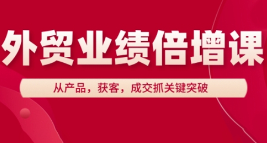 外贸业绩倍增课，从产品，获客，成交抓关键突破-DE云网创
