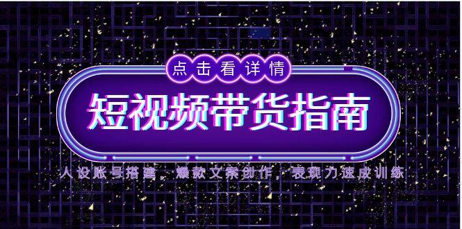 （14912期）2025短视频带货指南，人设账号搭建，爆款文案创作，表现力速成训练-DE云网创