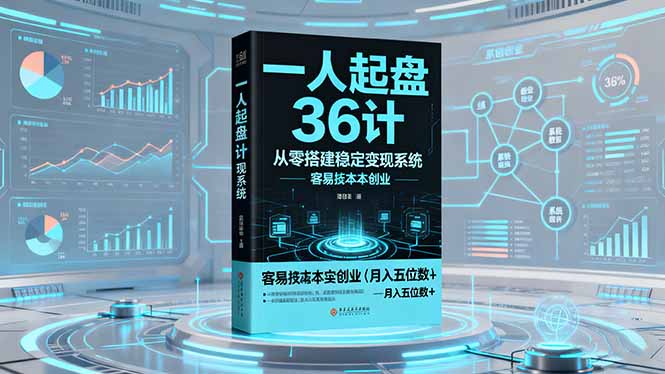一人起盘36计：从零搭建稳定变现系统，实现低成本创业，月入五位数+-DE云网创