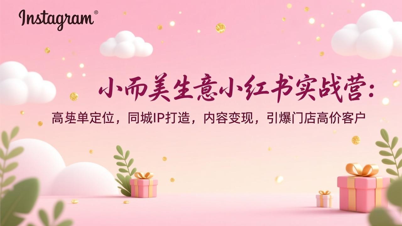 小而美生意小红书实战营：高客单定位，同城IP打造，内容变现，引爆门店高价客户-DE云网创