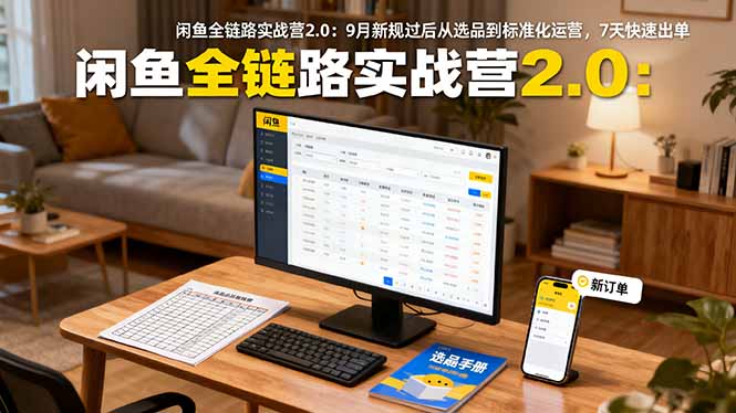 闲鱼全链路实战营2.0：9月新规过后从选品到标准化运营，7天快速出单-DE云网创