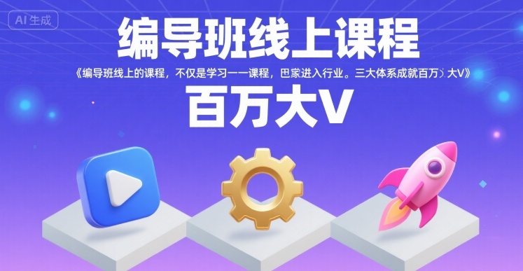 编导班线上课程,不仅是学习一门课程,更是进入一个行业,三大体系成就百万大V-DE云网创