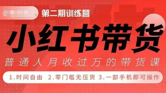 小Red书带货42天训练营 2.0版，宝妈+自由职+上班族+大学生，提高副业收入的大红利项目-DE云网创
