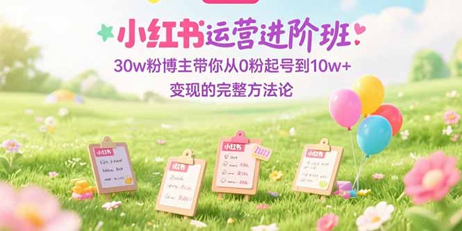 （15318期）小红书运营进阶班：30w粉博主带你从0粉起号到10w+变现的完整方法论-DE云网创