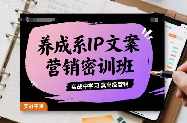 养成系IP文案营销密训班，实战中学习真高级营销-DE云网创