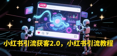 小红书引流获客2.0，小红书引流教程-DE云网创