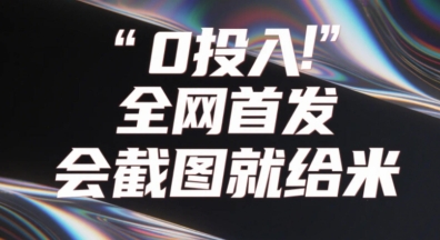 0投入，全网首发，会截图就给米，用户亲测有效，赶紧撸-DE云网创