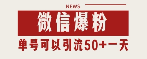 微信爆粉，私域暴力引流打法日引千粉 单号日进50+【揭秘】-DE云网创