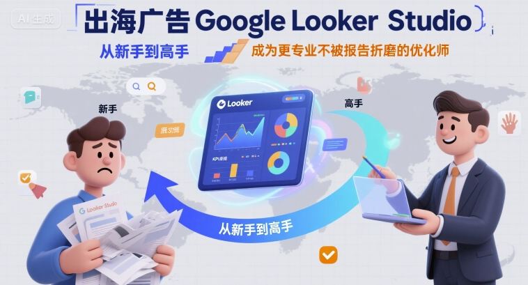出海广告Google Looker Studio从新手到高手，成为更专业不被报告折磨的优化师-DE云网创