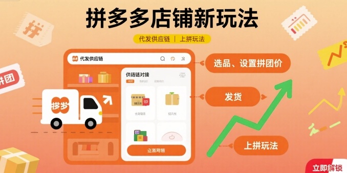 拼多多店铺新玩法,代发供应链上拼玩法-DE云网创