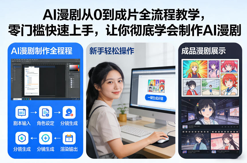 AI漫剧从0到成片全流程教学，零门槛快速上手，让你彻底学会制作AI漫剧【保姆级教程】-DE云网创