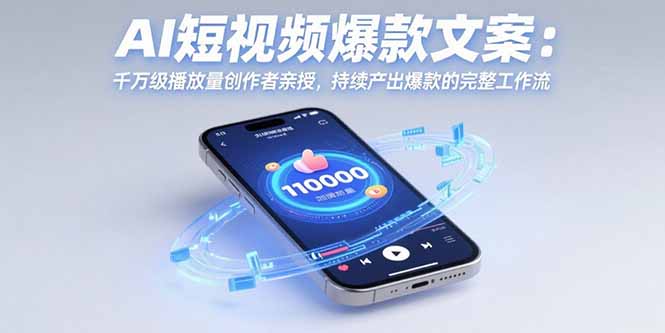（15569期）AI短视频爆款文案：千万级播放量创作者亲授，持续产出爆款的完整工作流-DE云网创