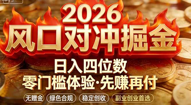 2026美金对冲套利，无赠金对冲策略保驾护航，低门槛易上手实操。单人单日收益2000+-DE云网创