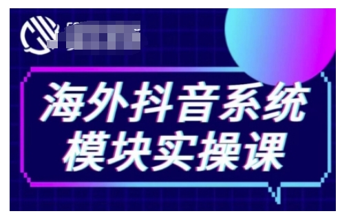 海外抖音Tiktok系统模块实操课，TK短视频带货，TK直播带货，TK小店端实操等-DE云网创