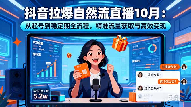 抖音拉爆自然流直播10月:从起号到稳定期全流程,精准流量获取与高效变现插图 抖音拉爆自然流直播10月:从起号到稳定期全流程,精准流量获取与高效变现插图