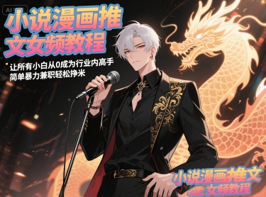 小说漫画推文女频教程，让所有小白从0成为行业内高手，简单暴力兼职轻松挣米-DE云网创