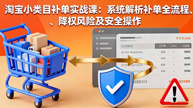 淘宝小类目补单实战课:系统解析补单全流程、降权风险及安全操作插图 淘宝小类目补单实战课:系统解析补单全流程、降权风险及安全操作插图