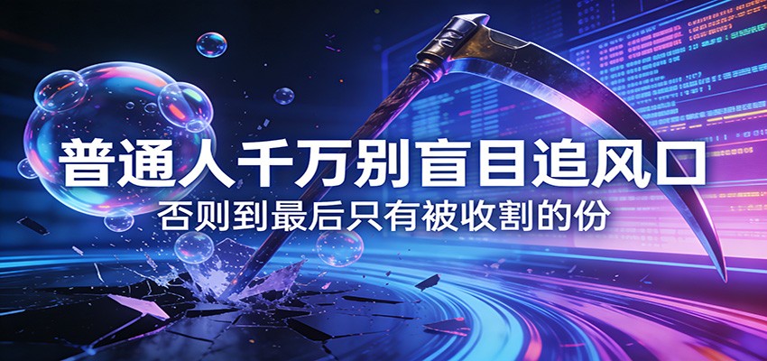 付费文章《通人千万别盲目追风口》否则到最后只有被收割的份-DE云网创