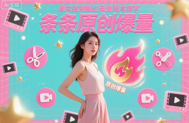 美女视频搬运去重技术教学，条条原创爆量-DE云网创
