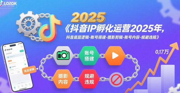 抖音IP孵化运营2025年，抖音底层逻辑-账号搭建-摄影剪辑-账号内容-规避违规-DE云网创