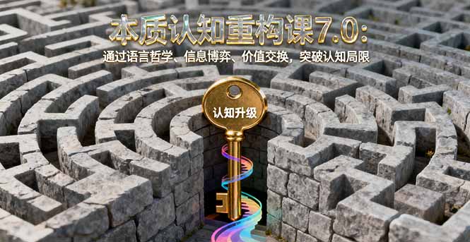 本质认知重构课7.0:通过语言哲学、信息博弈、价值交换,突破认知局限-DE云网创
