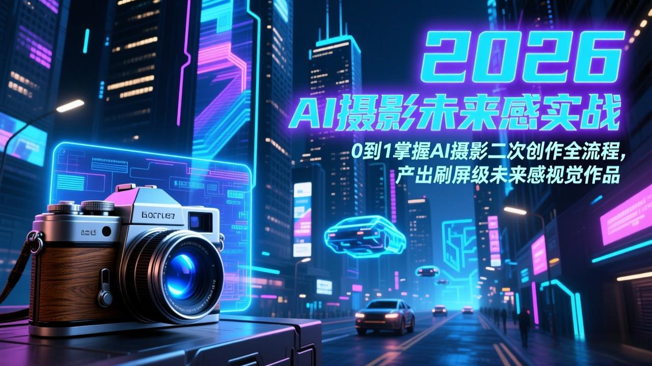 2026 AI摄影未来感实战:0到1掌握AI摄影二次创作全流程,产出刷屏级未来感视觉作品插图 2026 AI摄影未来感实战:0到1掌握AI摄影二次创作全流程,产出刷屏级未来感视觉作品插图