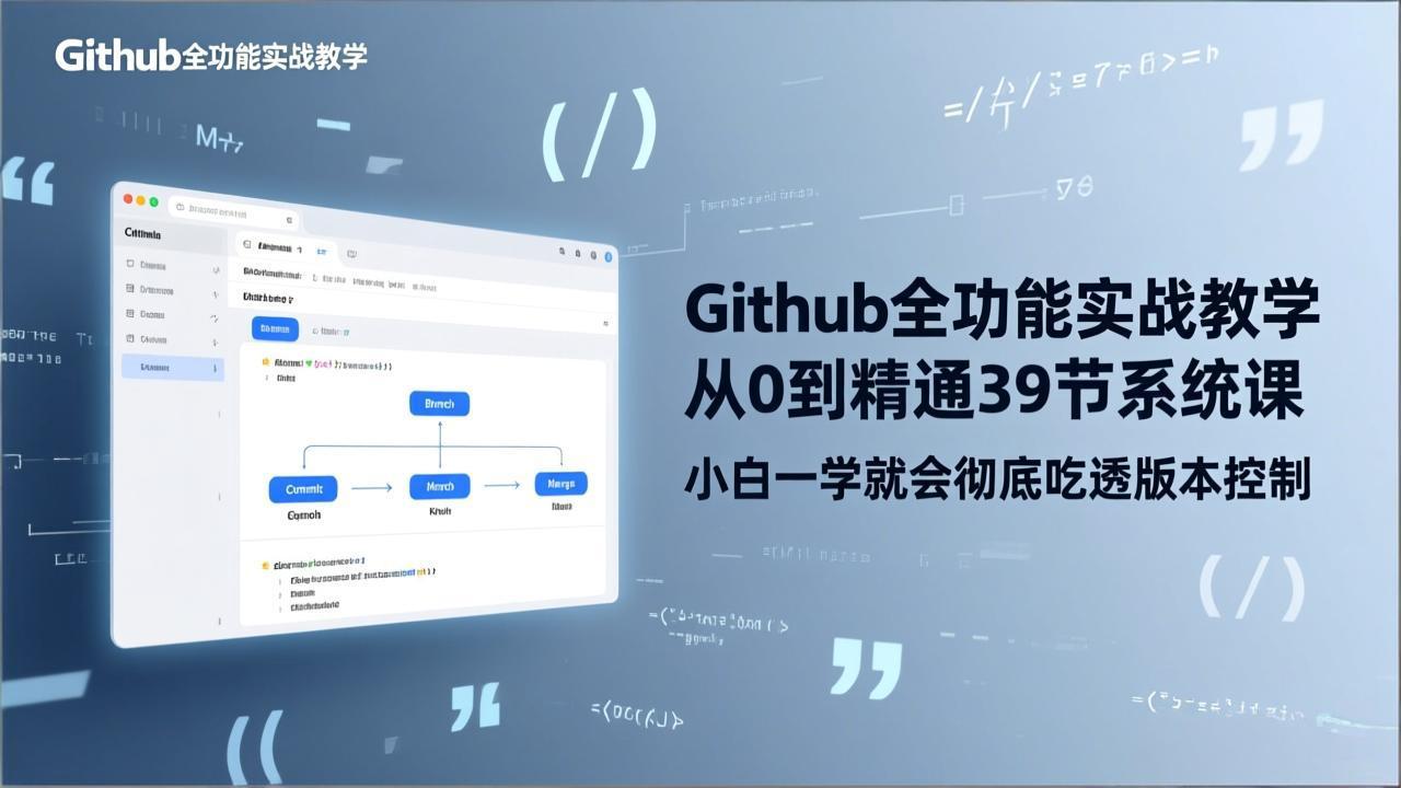 GitHub-全功能实战教学,从0到精通39节系统课,小白一学就会彻底吃透版本控制插图 GitHub-全功能实战教学,从0到精通39节系统课,小白一学就会彻底吃透版本控制插图
