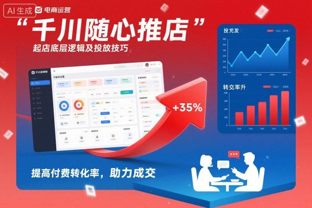 千川随心推起店底层逻辑及投放技巧，提高付费转化率，助力成交-DE云网创