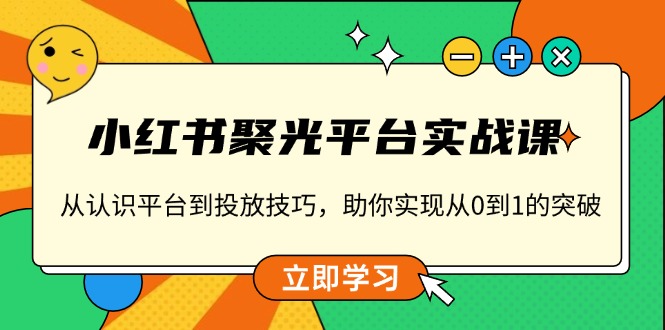 （13775期）小红书 聚光平台实战课，从认识平台到投放技巧，助你实现从0到1的突破-DE云网创
