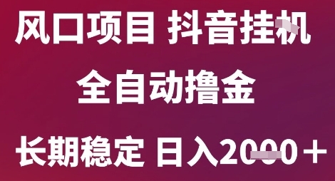 风口项目，六月最新玩法抖音无人挂G，全自动撸金，长期稳定 日入2k+【揭秘】-DE云网创