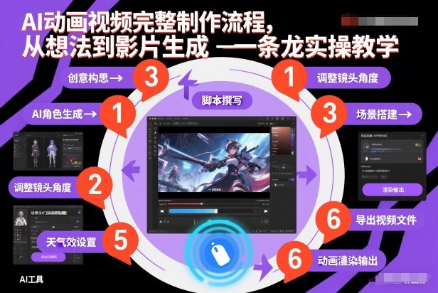 AI动画视频完整制作流程,从想法到影片生成一条龙实操教学插图 AI动画视频完整制作流程,从想法到影片生成一条龙实操教学
