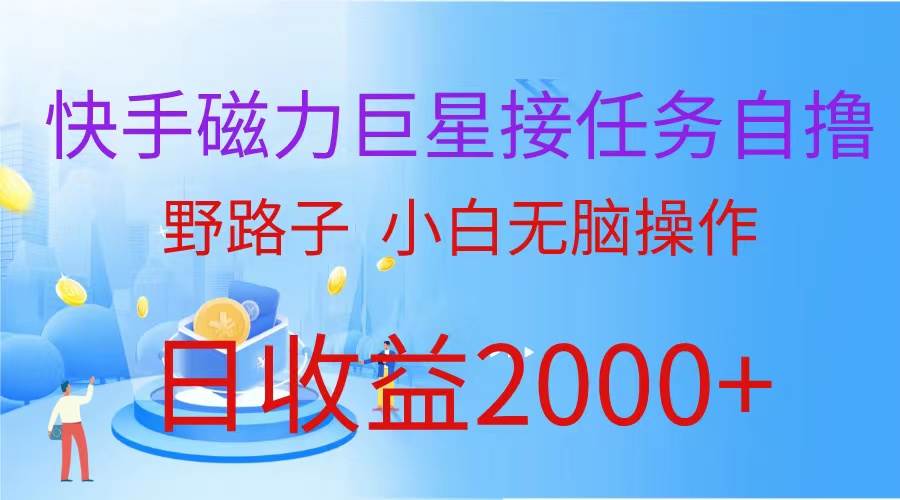 （蓝海项目）快手磁力巨星接任务自撸，野路子，小白无脑操作日入2000+-DE云网创