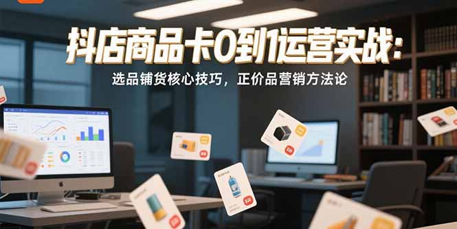 （15329期）抖店商品卡0到1运营实战：选品铺货核心技巧，正价品营销方法论-DE云网创
