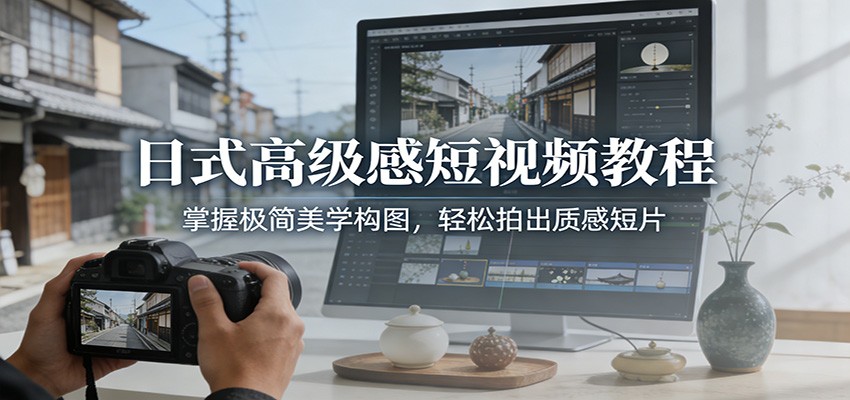 日式高级感短视频教程：掌握极简美学构图，轻松拍出质感短片-DE云网创