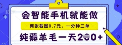 简单截图就能有收益，最适合小白做的副业，日入2张+轻轻松松-DE云网创