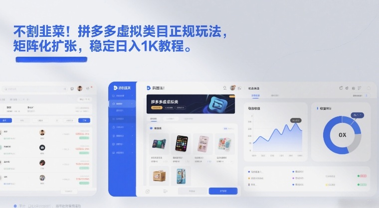 不割韭菜!拼多多虚拟类目正规玩法,矩阵化扩张,稳定日入1K教程【揭秘】-DE云网创