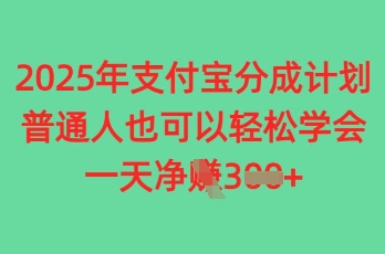 2025年支付宝分成计划，普通人也可轻松学会，一天收益3张-DE云网创