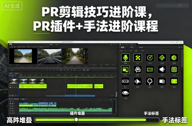 PR剪辑技巧进阶课,PR插件+手法进阶课程-DE云网创