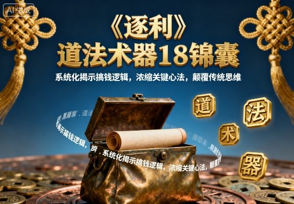 《逐利》道法术器18锦囊，系统化揭示搞钱逻辑，浓缩关键心法，颠覆传统思维-DE云网创