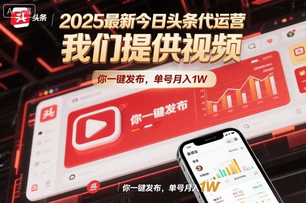 2025最新今日头条代运营,我们提供视频,你一键发布,单号月入1W【揭秘】插图 2025最新今日头条代运营,我们提供视频,你一键发布,单号月入1W【揭秘】