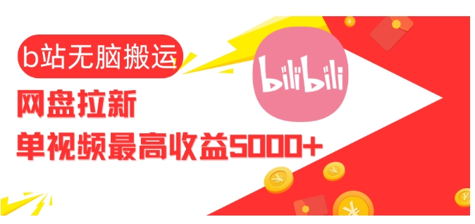 视频无脑搬运b站网盘拉新，单视频最高收益5k+【揭秘】-DE云网创