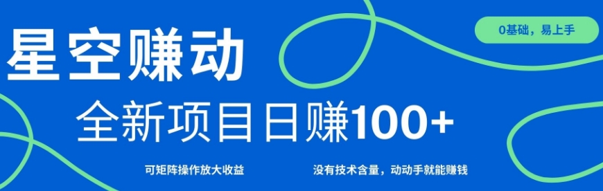 星空赚动单机日入100+，零投资，操作简单，可矩阵-DE云网创