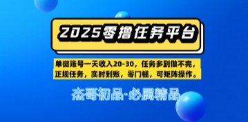 【零撸任务平台第二期】单账号一天收入20，任务多到做不完，实时到账，零门槛，可矩阵操作-DE云网创